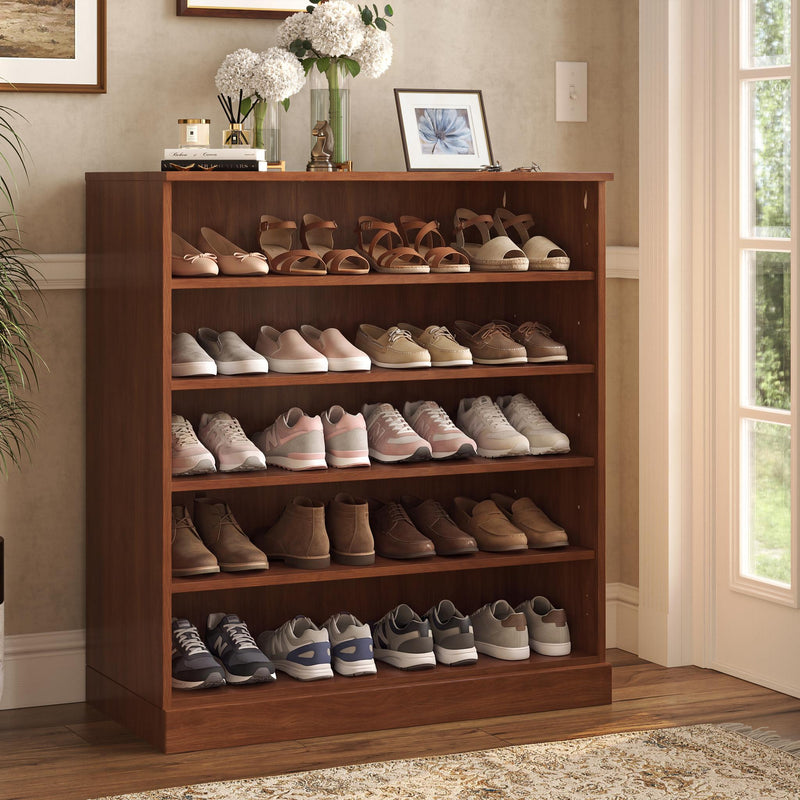 Twenty Pair Solid Woodshoe Storage Cabinet (752317) - Coffee