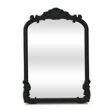 Load image into Gallery viewer, Solid Wood Scalloped Framed Makeup Shaving Tabletop Mirror - Black
