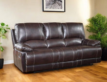 Load image into Gallery viewer, Microfiber Reclining Sofa With Black Legs - Brown

