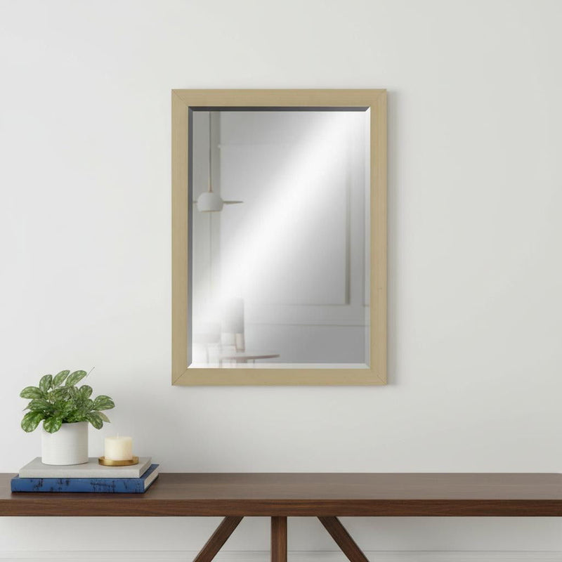 39" Solid Wood Framed Accent Mirror - Silver