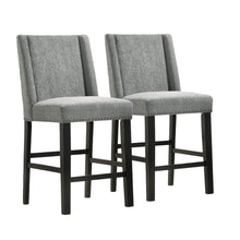 Load image into Gallery viewer, Solid Wood Bar Chairs (Set of 2) - Charcoal And Espresso

