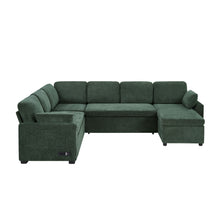 Load image into Gallery viewer, Convertible U-Shaped Sectional Sofa Bed With Reversible Chaise
