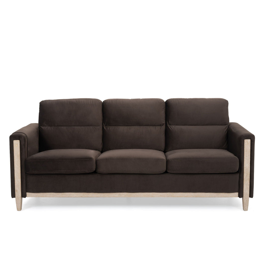 Comfortable Solid Wood Three-Seater Sofa, Soft Cushions, Durable And Long-Lasting, 79.5