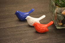 Load image into Gallery viewer, Bird Tabletop Sculptures (Set of 3) - Red / White / White
