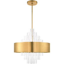 Load image into Gallery viewer, Ten Light Dimmable Chandelier With Shades - Brass
