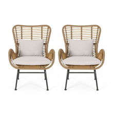 Load image into Gallery viewer, Modern Aesthetic Outdoor Rattan Accent Chair With Metal Legs
