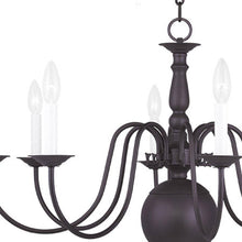Load image into Gallery viewer, 21" Eight Light Metal Dimmable Chandelier With Shades - Bronze
