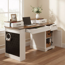 Load image into Gallery viewer, Office Desk With Storage Cabinet, Charging Station, Monitor Stand &amp; Pegboard
