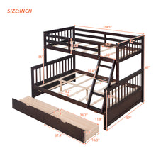 Load image into Gallery viewer, Twin-Over-Full Bunk Bed with Ladders and Two Storage Drawers(Espresso)( old sku:LT000165AAP）
