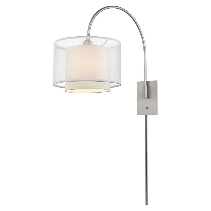 Sheer Fabric Flush Mount Wall Sconce - Clear / Silver / White