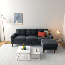 Load image into Gallery viewer, 3 Seater Convertible Combination L Shaped Sofa With Footstools With Storage
