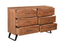 Load image into Gallery viewer, 60" Live Edge Solid Wood Six Drawer Double Dresser - Natural
