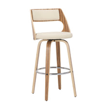 Load image into Gallery viewer, Cecina - Mid-Century Modern Fixed Height Barstool With Swivel (Set of 2) - Zebra / Cream
