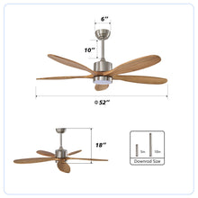 Load image into Gallery viewer, Ceiling Fan With Lights Quiet DC Motor Ceiling Fans 6 Speed Levels - Nickel
