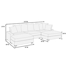 Load image into Gallery viewer, 5 Piece Modular Sectional Set Couch With LAF &amp; RAF Chairs, Living Room Furniture - Dark Gray
