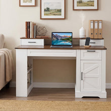 Load image into Gallery viewer, Office Desk With Storage Cabinet, Charging Station, Monitor Stand &amp; Pegboard

