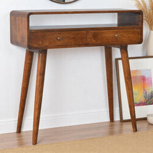Load image into Gallery viewer, Curved Chestnut Console Table
