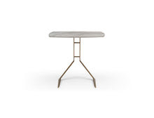 Load image into Gallery viewer, Ceramic Faux Marble Steel End Table - White / Bronze

