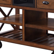 Load image into Gallery viewer, 48" Rolling Kitchen Cart With Storage - Dark Brown
