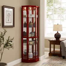 Load image into Gallery viewer, 6 Shelf Lighted Corner Curio Cabinet With Adjustable Tempered Glass Shelves And Mirror Back (E26 Light Bulb Not Included)
