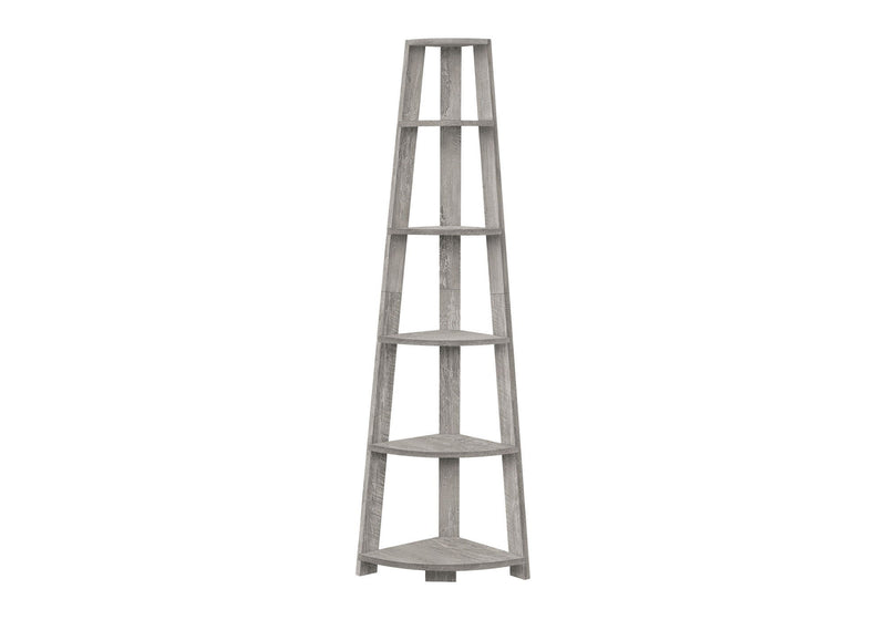 Particle Board Five Tier Corner Bookcase - Gray