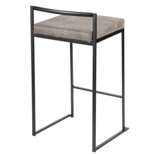 Load image into Gallery viewer, Fuji - Contemporary Stackable Counter Stool (Set of 2) - Black / Stone
