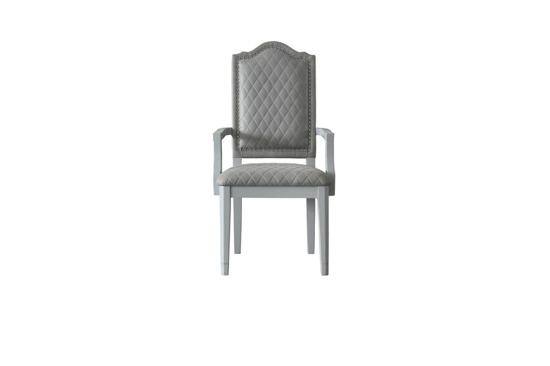 Upholstered Fabric Dining Arm Chair (Set of 2) - Gray