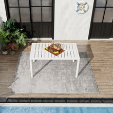 Load image into Gallery viewer, Modern Long Table, UV Resistant And Rust Proof, Pp Tabletop, UV Resistant Powder Coated Metal Legs - Snow White
