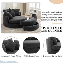 Load image into Gallery viewer, 360° Swivel Accent Barrel Chair With Storage Ottoman &amp; 4 Pillows, Modern Leisure Chair Round Accent For Living Room
