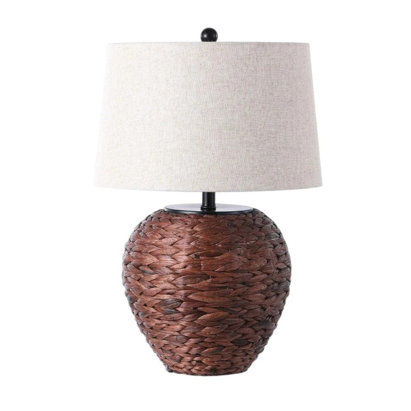 Urn Table Lamp With Globe Shade - Dark Brown