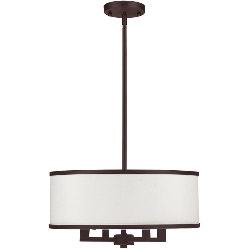 18'' Four-Light Dimmable Chandelier With Shades - Bronze