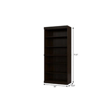 Load image into Gallery viewer, Adjustable Six Tier Library Bookcase - Espresso
