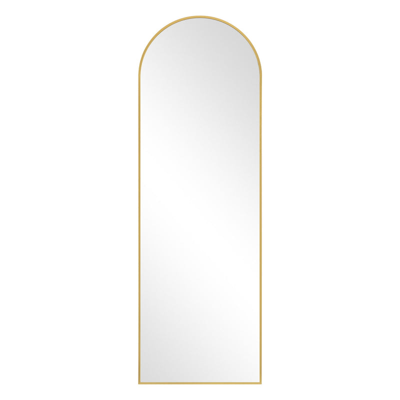 64" Metal Arch Freestanding Framed Standing Mirror - Gold