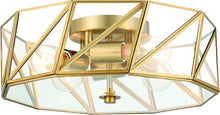 Load image into Gallery viewer, Unique Statement Four Light Metal Dimmable Flush Chandelier With Shades - Brass
