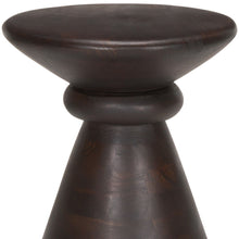 Load image into Gallery viewer, Solid Wood Round Pedestal End Table - Dark Brown
