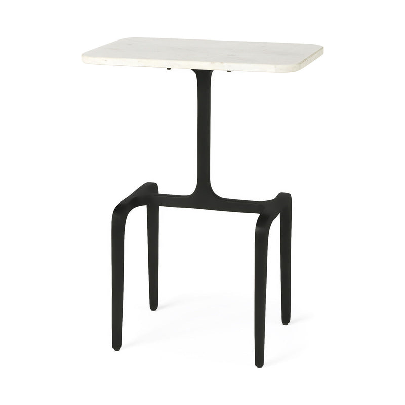 Marble End Table - White