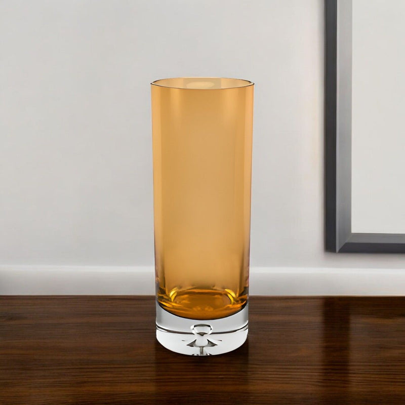 Cylinder Free Table Vase - Amber / Clear