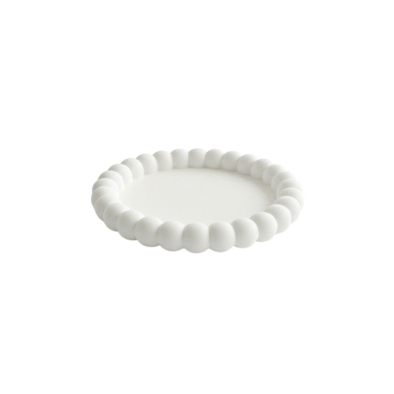 Resin Handmade Round Trinket Tray - White