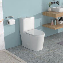Load image into Gallery viewer, 1 Piece Toilet For Bathroom, Soft Closing Seat, Dual Flush 1.1 / 1.6 Gpf - White
