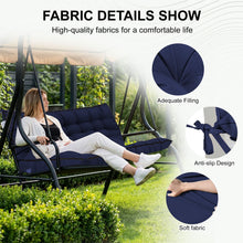 Load image into Gallery viewer, 3 Seater Outdoor Porch Swing Cushion With Backrest, Waterproof
