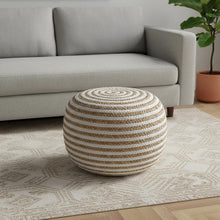 Load image into Gallery viewer, Jute Ottoman - White
