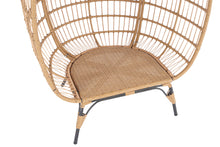 Load image into Gallery viewer, Wicker Egg Chair, Oversized Indoor Outdoor Lounger for Patio, Backyard, Living Room w/ 5 Cushions, Steel Frame, - Beige
