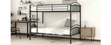 Load image into Gallery viewer, Twin Over Twin Metal Bunk Bed,Divided into Two Beds(Black){OLD SKU:MF280424AAB}
