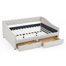 Load image into Gallery viewer, Upholstered Tufted Daybed With Drawers, Waved Arms
