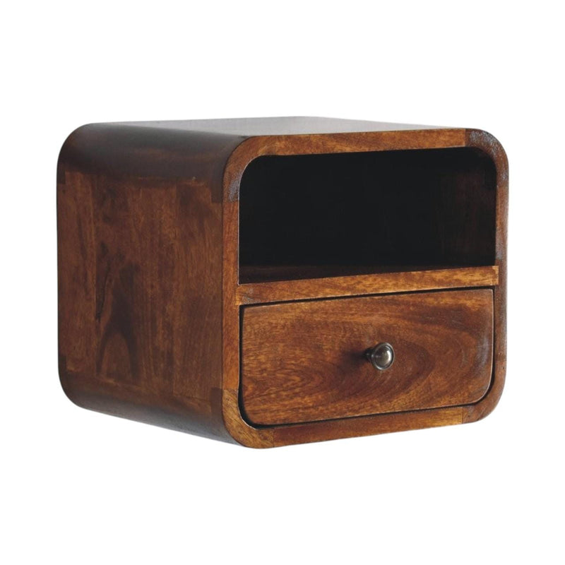 One Drawer Floating Nightstand - Chestnut