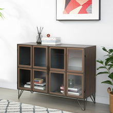 Load image into Gallery viewer, 37" Metal And Solid Wood Accent Cabinet With Two Doors - Brass
