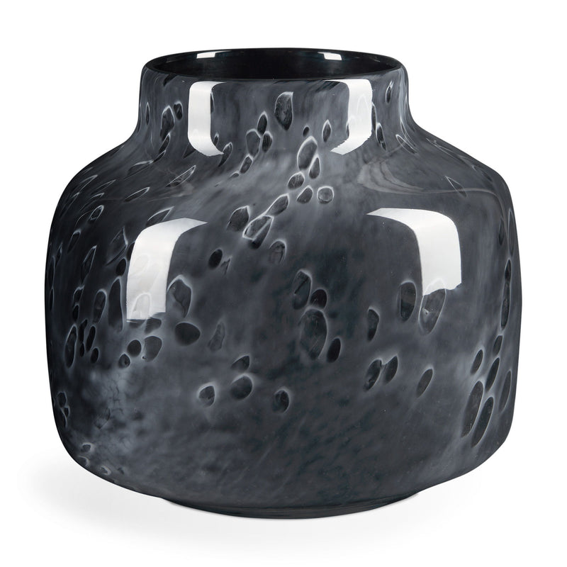 Mottled Round Table Vase - Black