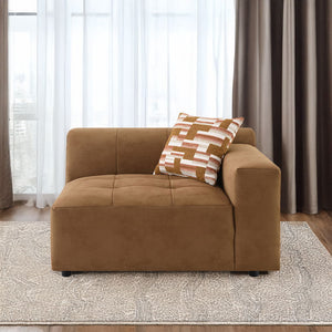 Zoey - Modular - LF Arm Chair With Pillow - Chocolate Suede