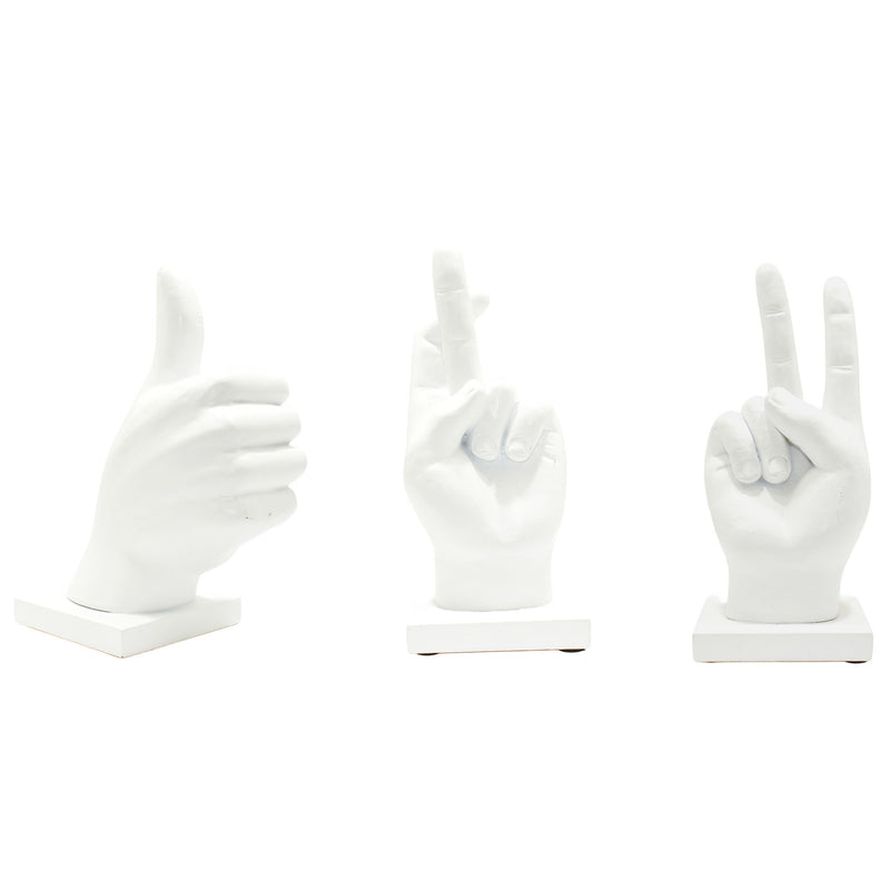 Hand Tabletop Sculpture (Set of 3) - White