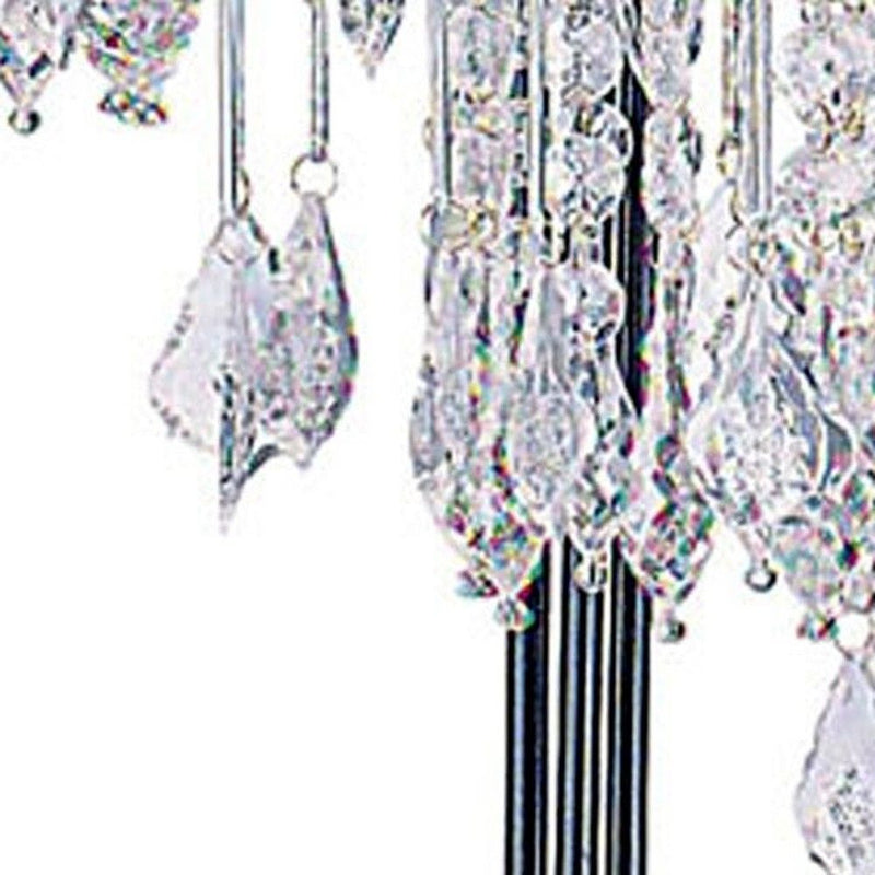 Metal Three Light Chandelier Table Lamp - Black